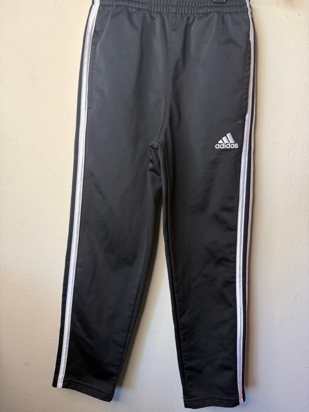 adidas Black Joggers with White Side Stripes  (SOLD)